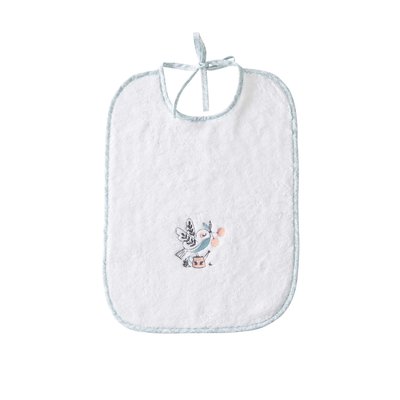Bavoir coton bio JARDINE CARRE BLANC