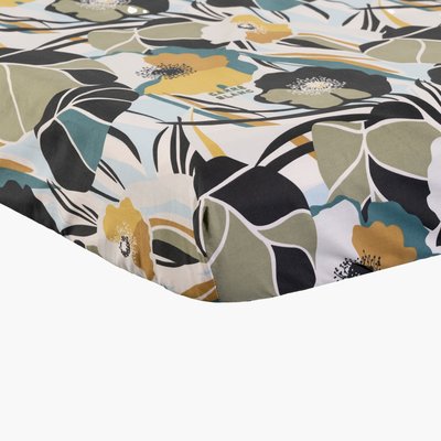 Drap housse percale de coton NEO CARRE BLANC