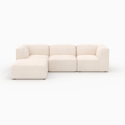 Canapé modulable en velours avec pouf - MINA MAISON PAVANE