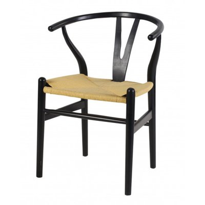Lot de 2 Chaises Hêtre Noir et Cannage - OSLO SIGNATURE