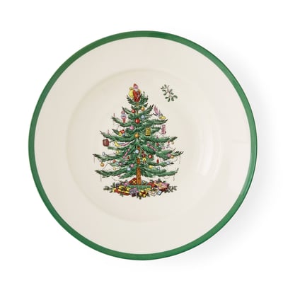 Set of 4 Christmas Tree Soup Plates SPODE
