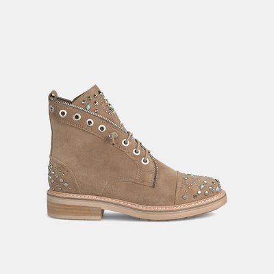 Bottines plates en cuir avec clous ALMA EN PENA