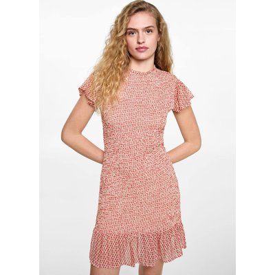 Robe froncée imprimée MANGO TEEN