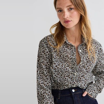 Chemise imprimée manches longues en coton BIO MONOPRIX