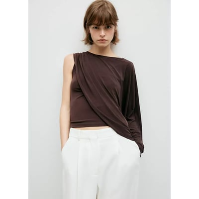 Blouse asymétrique froncée MANGO