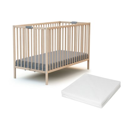 Lit bébé pliant en bois avec matelas WEBABY