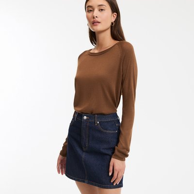 Pull col rond en maille fine, manches longues LA REDOUTE COLLECTIONS