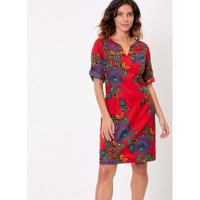 Robe col tunisien voile de coton bio imprimée CAMILA LA FIANCÉE