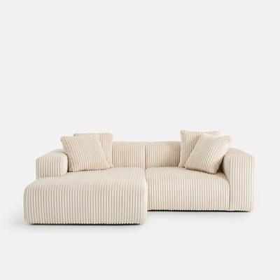Canapé d'angle gauche, en velours côtelé XL, LIORA LA REDOUTE INTERIEURS