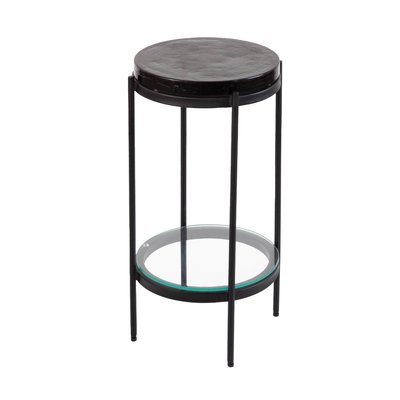 Bout de canapé plateau en verre gris  LISE MADE IN MEUBLES 