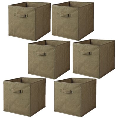 Lot de 6 cubes de rangement pliables en polypropylène avec poignée TOILINUX