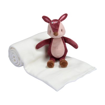 Plaid bebe avec son doudou Faon magique DOUCEUR D'INTÉRIEUR