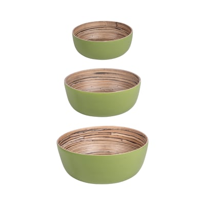 Set de 3 saladiers Bambou  s 30 cm 25 cm 20 cm TABLE PASSION