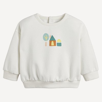 Sweat col rond en molleton, pressionné au dos LA REDOUTE COLLECTIONS