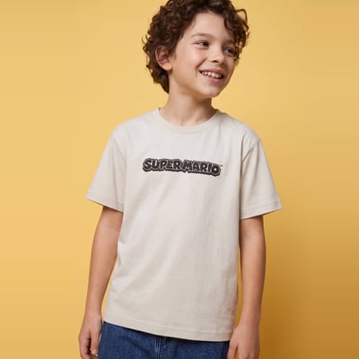T-shirt MARIO manches courtes imprimé en coton BIO GOTS MONOPRIX