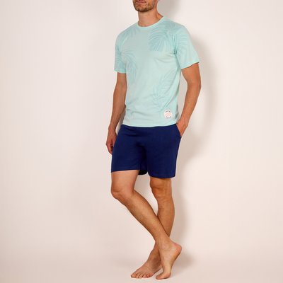 Pyjashort homme PASTEL imprimé vert/marine HECHTER STUDIO