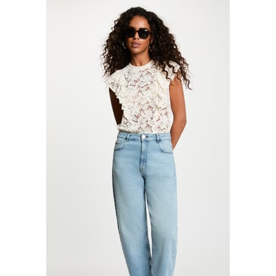 Blouse dentelle col montant MORGAN