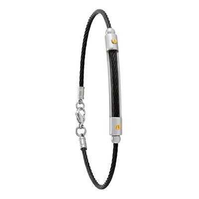 KAMEO - Black PVD steel bracelet, gold screw JOURDAN BIJOUX