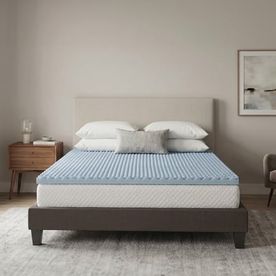 Surmatelas Gel Refresh - Mémoire de forme + gel thermorégulant - Fabriqué en France - 6 cm d'épaisseur BELLECOUR