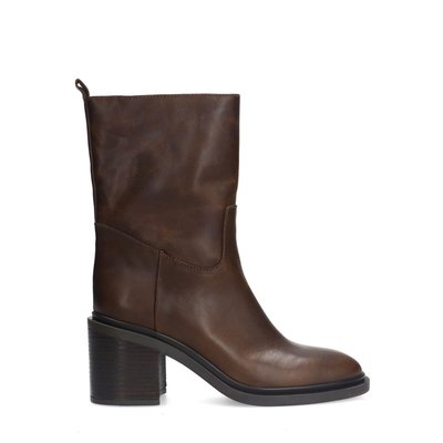 Bottines en cuir au talon carré SACHA