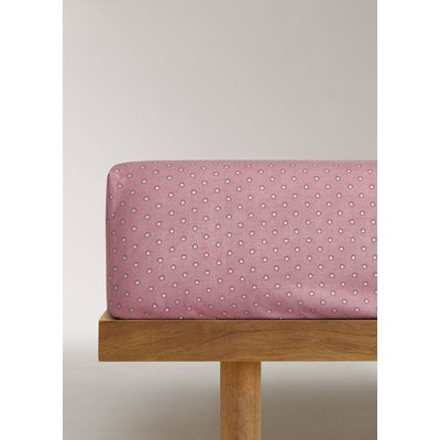 Drap-housse en coton à pois réversible pour lit de 90 cm MANGO HOME