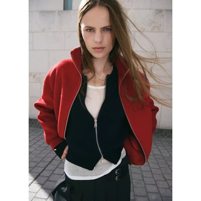 Veste bomber en laine mélangée MANGO