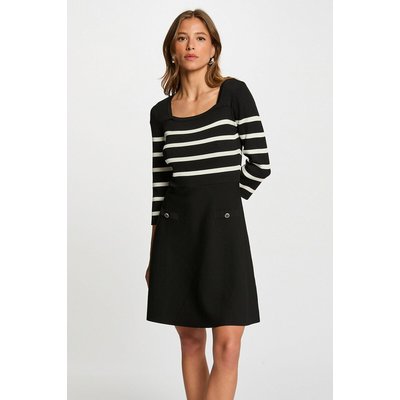 Robe tricot trapèze à rayures MORGAN