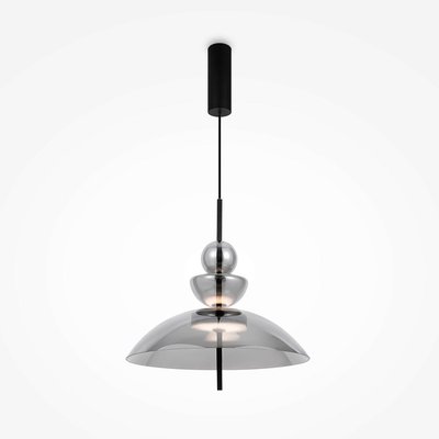 Suspension LED moderne - verre gris silhouette dôme NORA PIER IMPORT