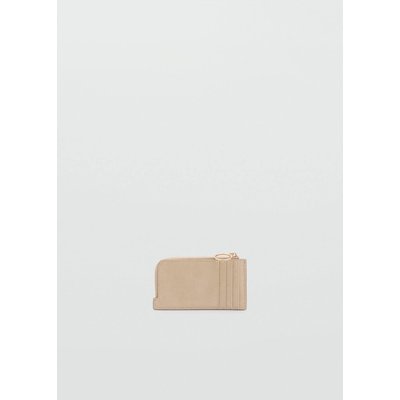 Porte-clé similicuir effet grainé à zip MANGO