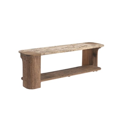 Meuble TV en bois recyclé et en marbre CAPUCINE MADE IN MEUBLES 