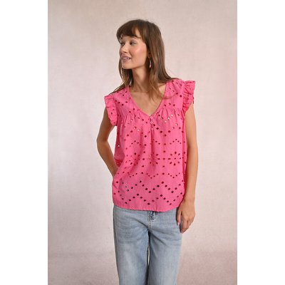 Blouse brodée manches courtes col V MOLLY BRACKEN