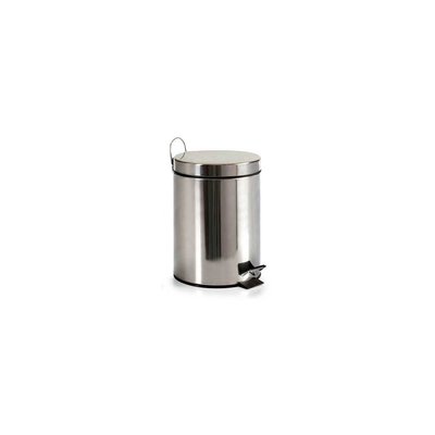 Poubelle Ronde à Pédale en Inox Brillant - 5L WADIGA