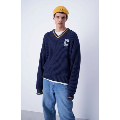 Pull col V avec logo CHAMPION