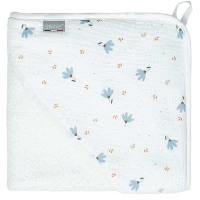 Grande cape de bain en bambou et gaze de coton BLEUET SEVIRA KIDS