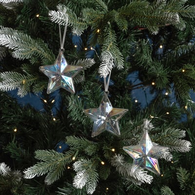 Set of 3 Irridescent Star Baubles SO'HOME