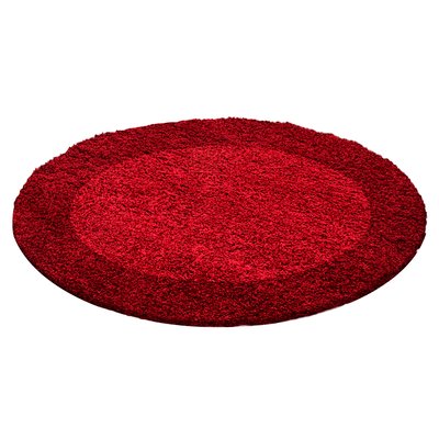Tapis de salon shaggy rond bicolore OTTA NAZAR RUGS