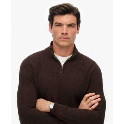 Pull texturé en coton à col camionneur SUPERDRY