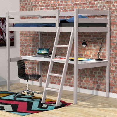 Lit mezzanine avec bureau TERRE DE NUIT