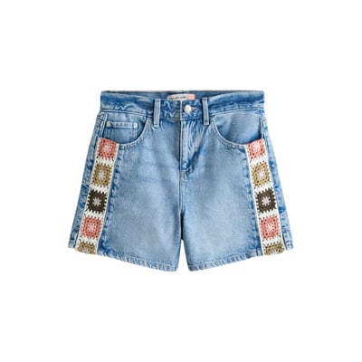 Short taille haute en jean à ourlets fendus NEXT