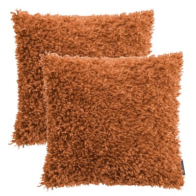 Lot de 2 housses de coussin imitation laine POODLE MAGMA HEIMTEX