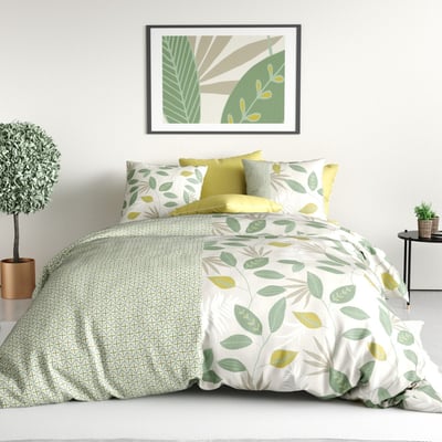 Parure housse de couette en coton imprimée, Areca ATELIER DU COTON