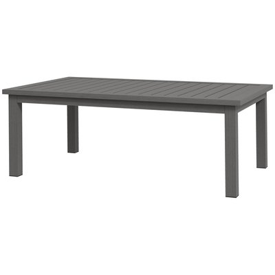 Table basse rectangulaire de jardin plateau à lattes alu OUTSUNNY