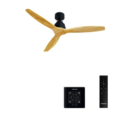 Ventilateur de plafond 40W  sans lumière avec contrôleur mural WIND STYLANCE NATURAL WOOD CREATE