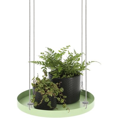 Support à plantes rond à suspendre vert Diamètre de 24 cm JARDINDECO