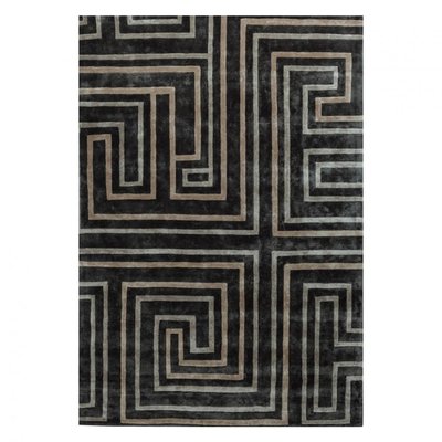 Tapis salon et chambre fait main en soie motif géométrique PYRAMIDE UN AMOUR DE TAPIS