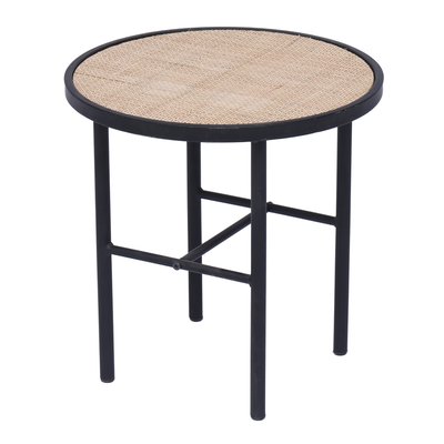 Table d'appoint, métal et rotin, MIHARA NORDLYS