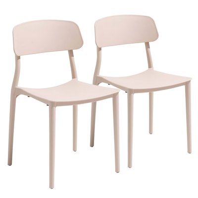 Lot de 2 chaises de jardin en polypropylène, SOFIA OVIALA