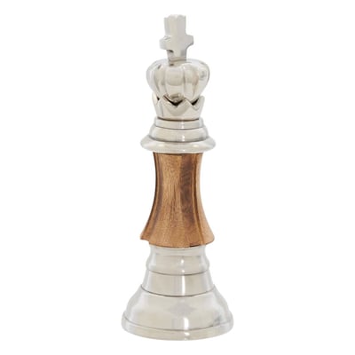 Pièce d'échec déco Johan H.25cm argent ATMOSPHERA