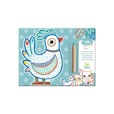 Coloriage pour les petits Animaux de la forêt à révéler DJECO
