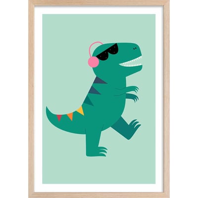 Affiche enfant dino music HEXOA